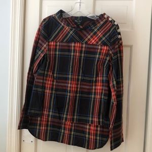 J. Crew Plaid Tunic Top